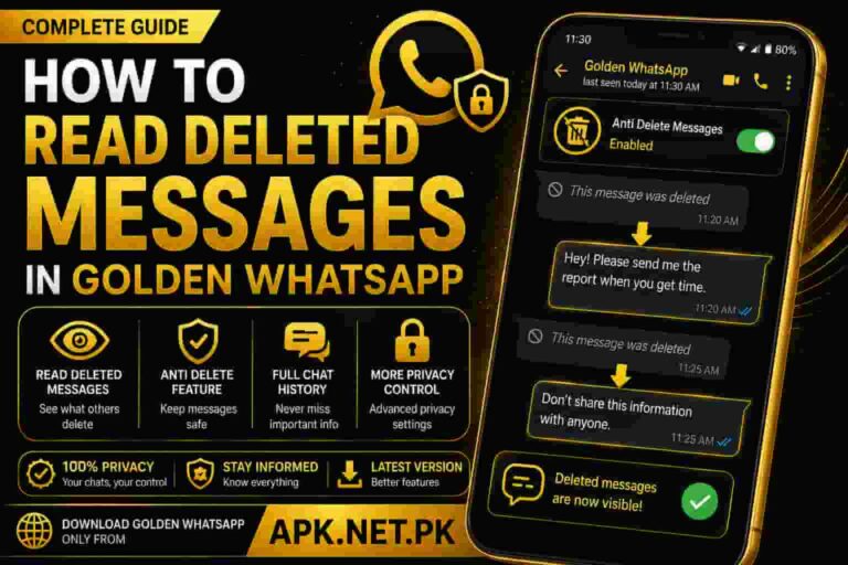 How to Read Deleted Messages in Golden WhatsApp using Anti Delete Messages feature with privacy settings, chat recovery options, and message visibility controls.