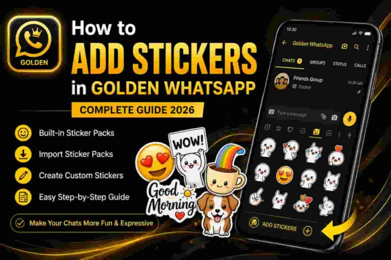 How to Add Stickers in Golden WhatsApp